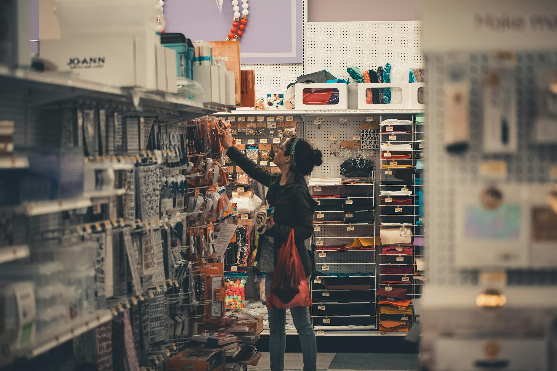 lady shopping Joann Fabrics alternatives