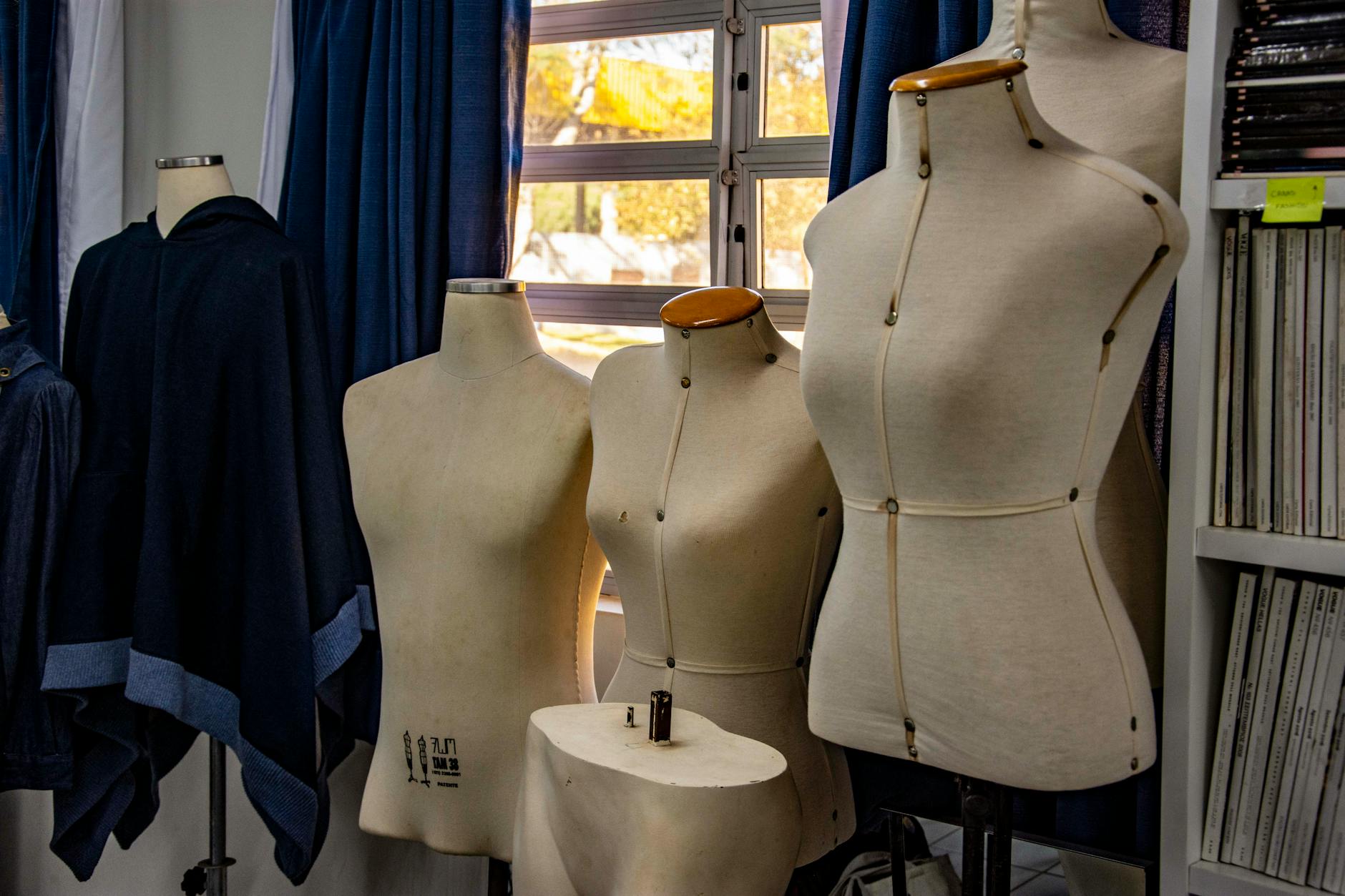 fashion design studio with dress forms